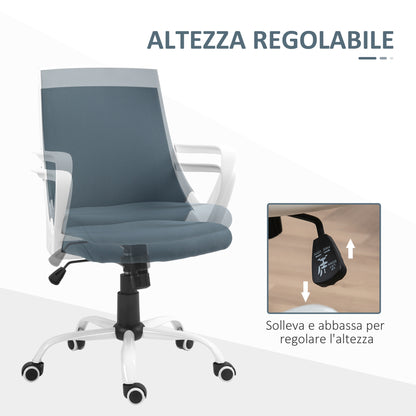 HOMCOM Ergonomic Office Chair with Adjustable Height, Rocking Function and Mesh Fabric, Gray - Borgè