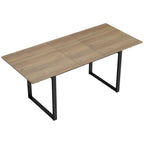 HOMCOM Industrial Dining Table for 6-8 People with Round Drop-Leaf Top, in Wood and Steel, 180x80x75 cm
