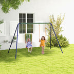 Outsunny swing for children 3-8 years with 2 seats and 4 stakes, in metal and pp, 269x160x180 cm - Borgè