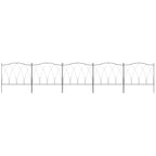 Outdoor 5-Panel Metal Fence with Laces, 305x62 cm, Black