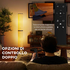 HOMCOM Floor Lamp with Remote Control and 3000-6000K Temperature Adjustment, Fabric Lampshade, Ø20x135 cm, Beige