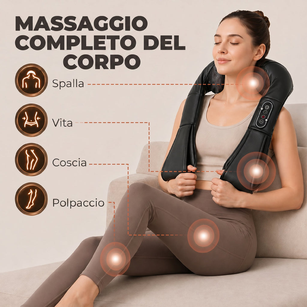 HOMCOM Heated Neck Massager for Back, Neck and Shoulders, Automatic Direction Change, Black