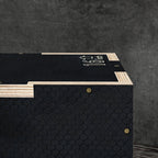 3-Height Plyometric Jump Box in Non-Slip Wood, 41-36-31cm, Black