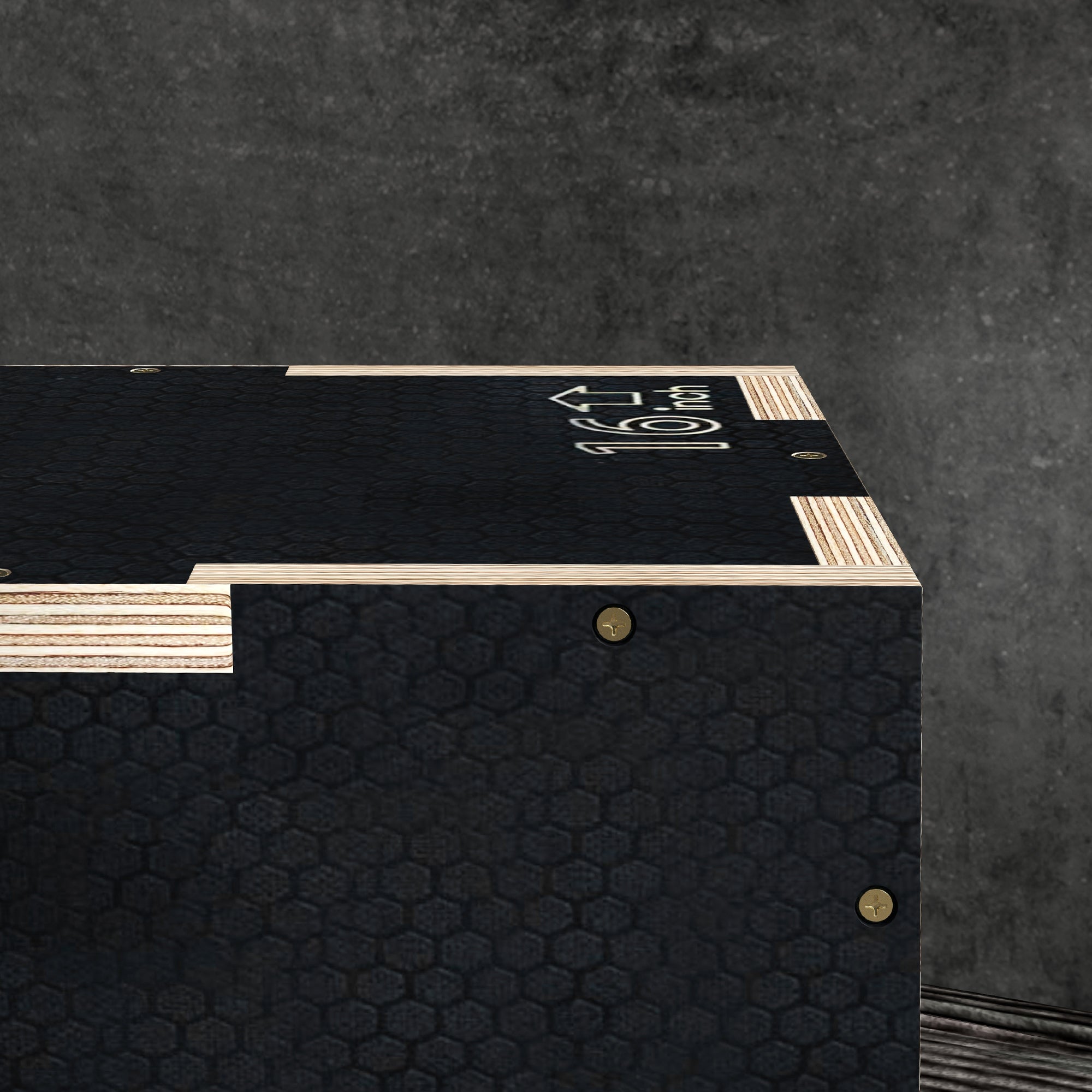 3-Height Plyometric Jump Box in Non-Slip Wood, 41-36-31cm, Black