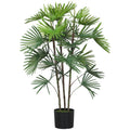 90cm Artificial Palm Tree with 24 Leaves in Green Plastic with a Ø16.5x13.5cm Pot