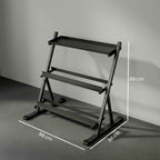 SPORTNOW Weight Rack, 3-Level Adjustable Dumbbell Rack, Steel, Black