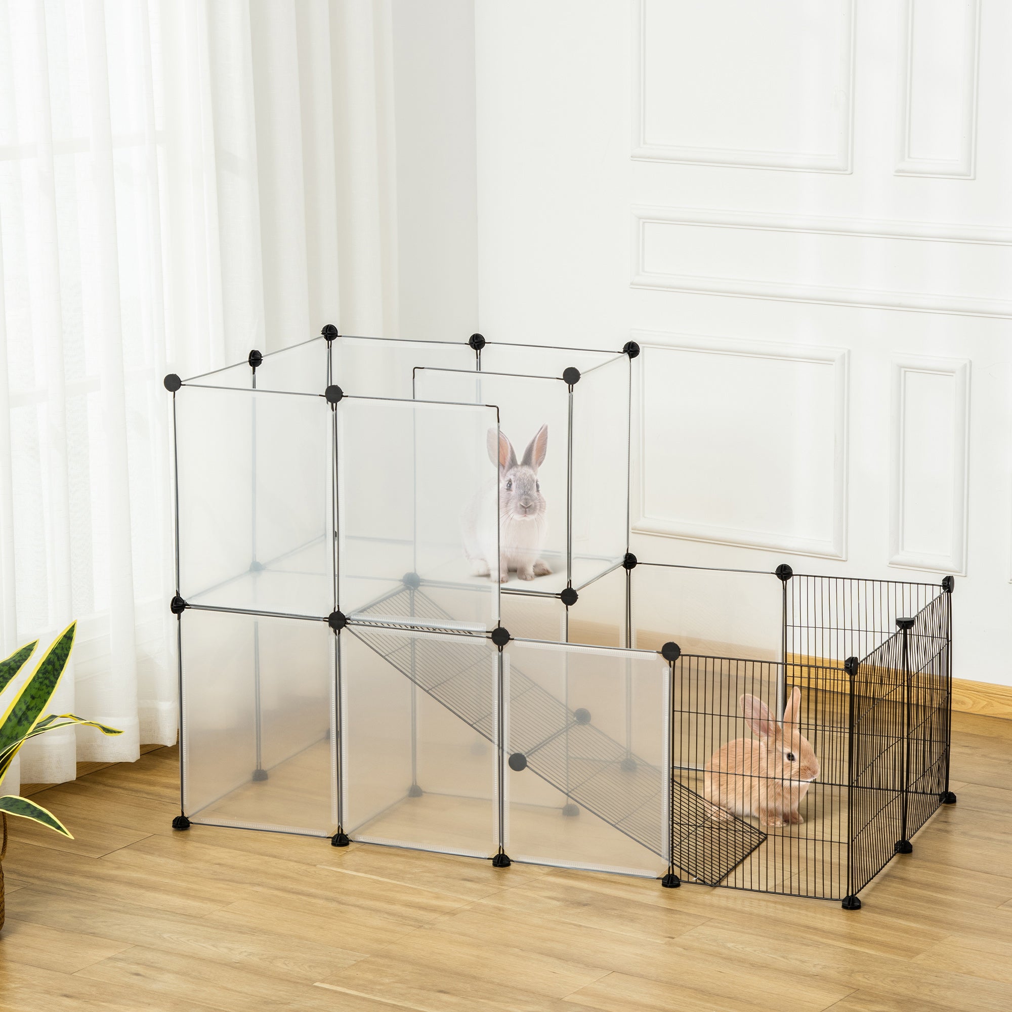 Modular Enclosure for Rabbits and Small Animals, 27 Steel and Resin Panels
