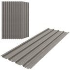 Outsunny Set of 12 Replacement Panels 129x45 cm for Garden Sheds in Grey Galvanized Steel