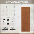 Sliding Door 90x210 cm, Wardrobe Assembly Kit, Track, Brown Wood Effect