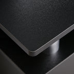 Classic Living Room TV Stand with 2 Shelves and 2 Cabinets, MDF and Stainless Steel, Black, 120x39.5x52cm