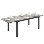 Outsunny Extendable Garden Table Outdoor Table 6-8 People Aluminum Edge and Steel Frame 160/240cm Gray