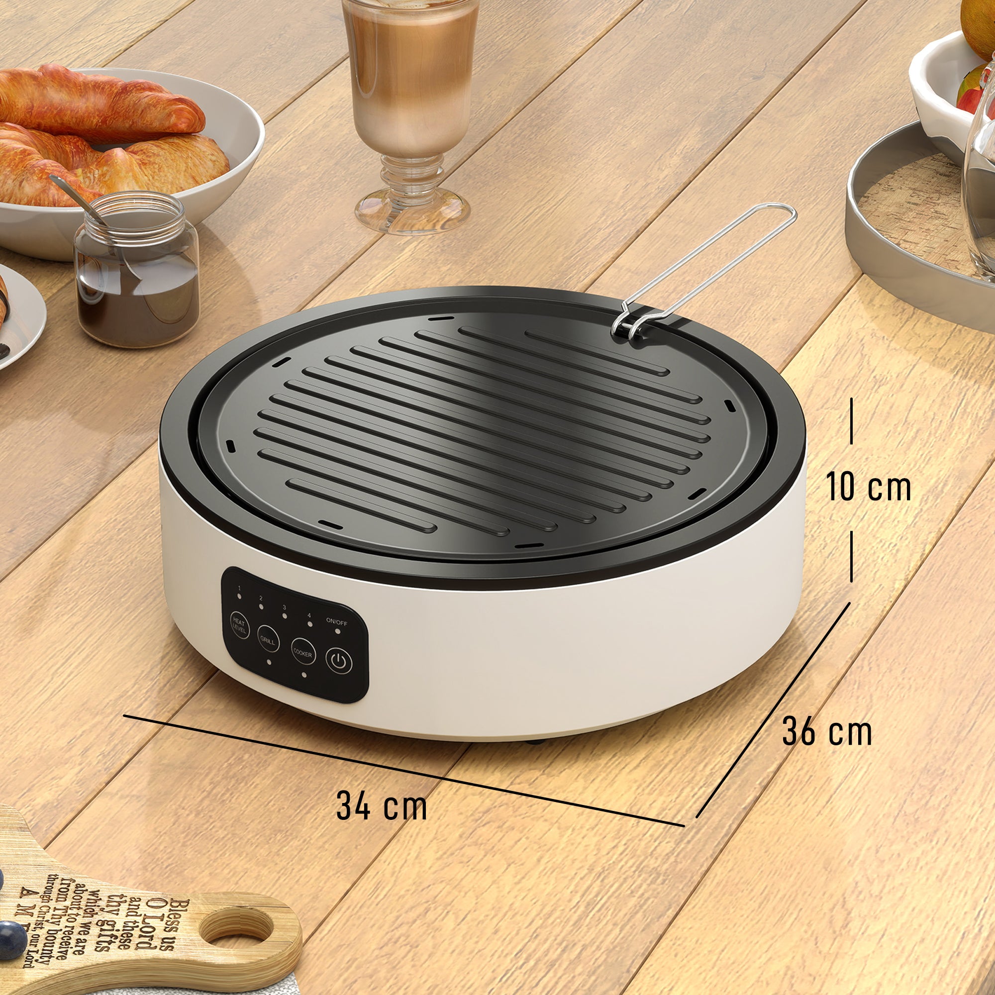 Infrared Electric Hot Plate 2000W Electric Cooker with Ø30cm Grill