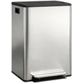 30L Pedal Bin with 2 Compartments, Cushioned Lid and Removable Buckets, Stainless Steel, Silver