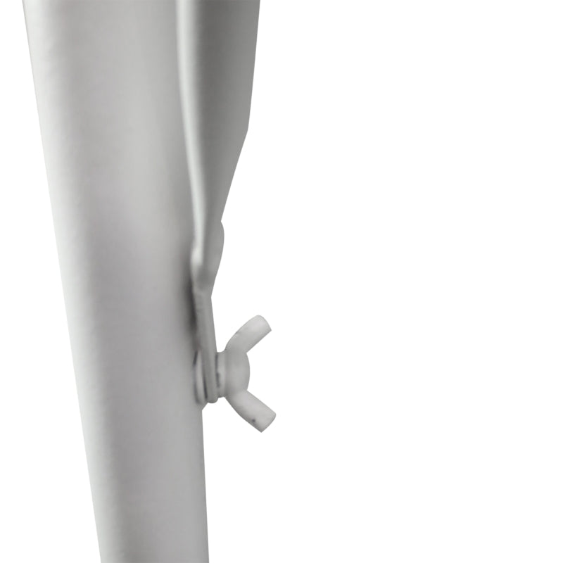 3-Tier Adjustable Height Railing Table with Hooks, Metal, 60x56.5x45 cm, White - Borge' Group Limited