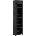 HOMCOM 10-Tier Shoe Rack, Dust Cover, 20 Pairs, 45x30x175 cm, Black