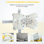 Foldable Bathtub for Children 0-3 Years with Temperature Indicator and Cushion, 81.5x50.5x23.5 cm, Yellow