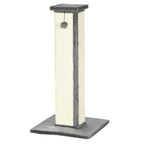 Scratching Post for Cats with Ball, Sisal Pole and Plush Cover, 41x41x81 cm, Gray