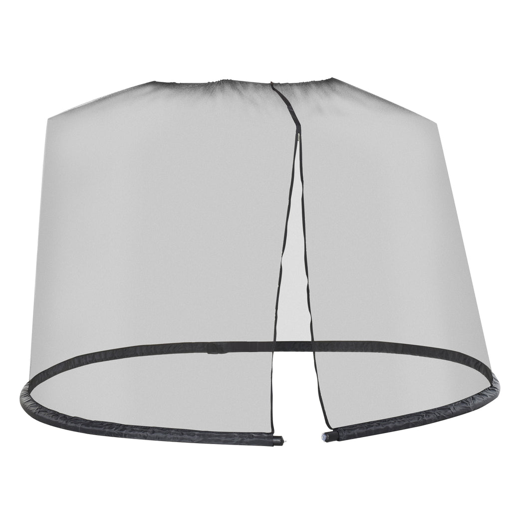 Mosquito Net for Umbrella 3x3 m Adjustable Dense Mesh with Zipper Opening, Black - Borgè