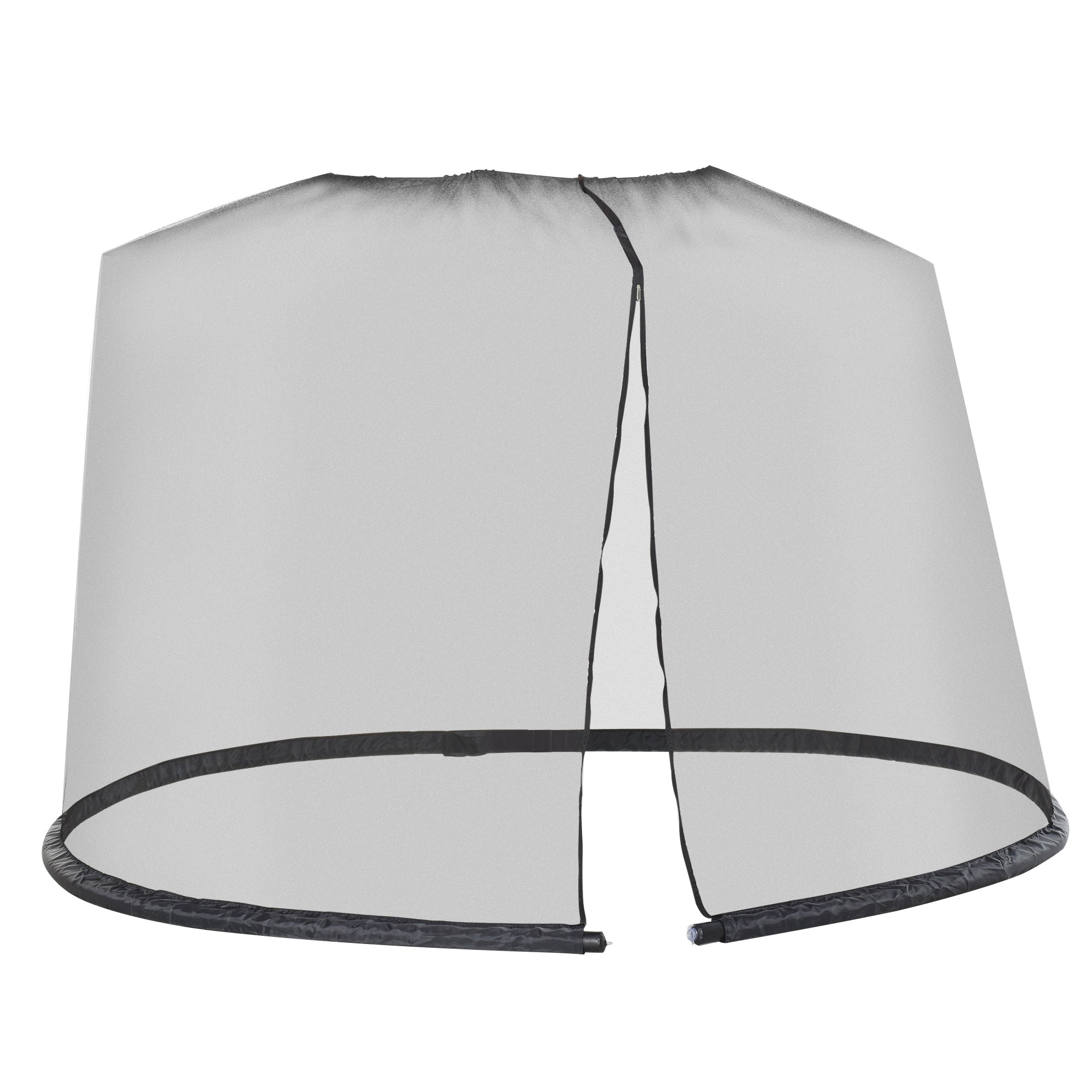 Mosquito Net for Umbrella 3x3 m Adjustable Dense Mesh with Zipper Opening, Black - Borgè