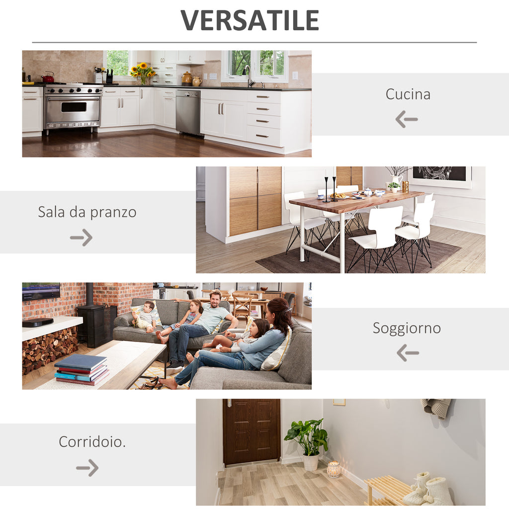 Wine Bottle Holder Cabinet with Glass Holder and Cabinet, Capacity 20 Bottles, 80x36x85 cm, White