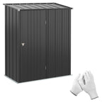 Garden Shed Tool Storage Shed in Steel Sheet with Lock, 161.5x94. 5x196cm, Black - Borge' Group Limited