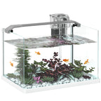 Glass Aquarium with LED Lights 20L, Filter and Water Pump, 38x26x27 cm, White