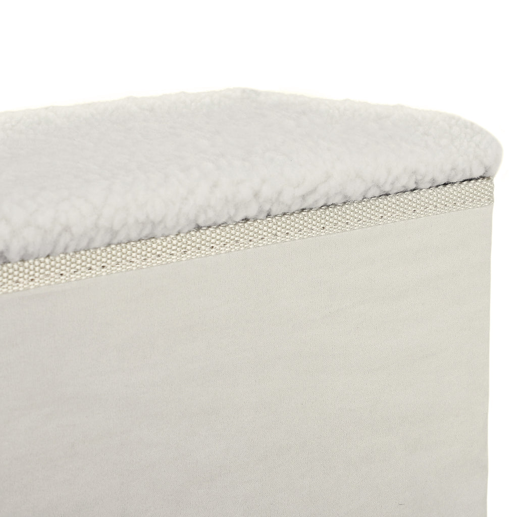 3-Step Dog Stairs with Storage Compartment, Foldable and Washable, 40x54x48 cm, White