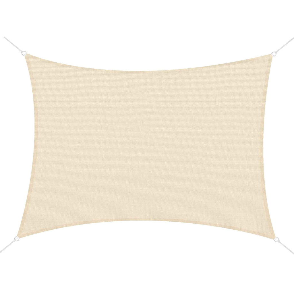 Outsunny 4 x 6m Rectangular Sun Shade Sail, 185g HDPE UV Protection Awning, Cream