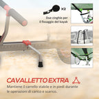 SPORTNOW Trolley for Kayaks and SUPs with Adjustable Width in Aluminium, Wheels Ø25 cm, Max 100 kg, Black