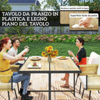 5-Piece Garden Set with Wood-Plastic Table