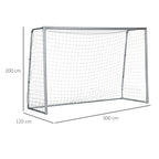 SPORTNOW Grey Football Goal 300x120x200 cm with Screws and Pegs Included, in PE and Metal