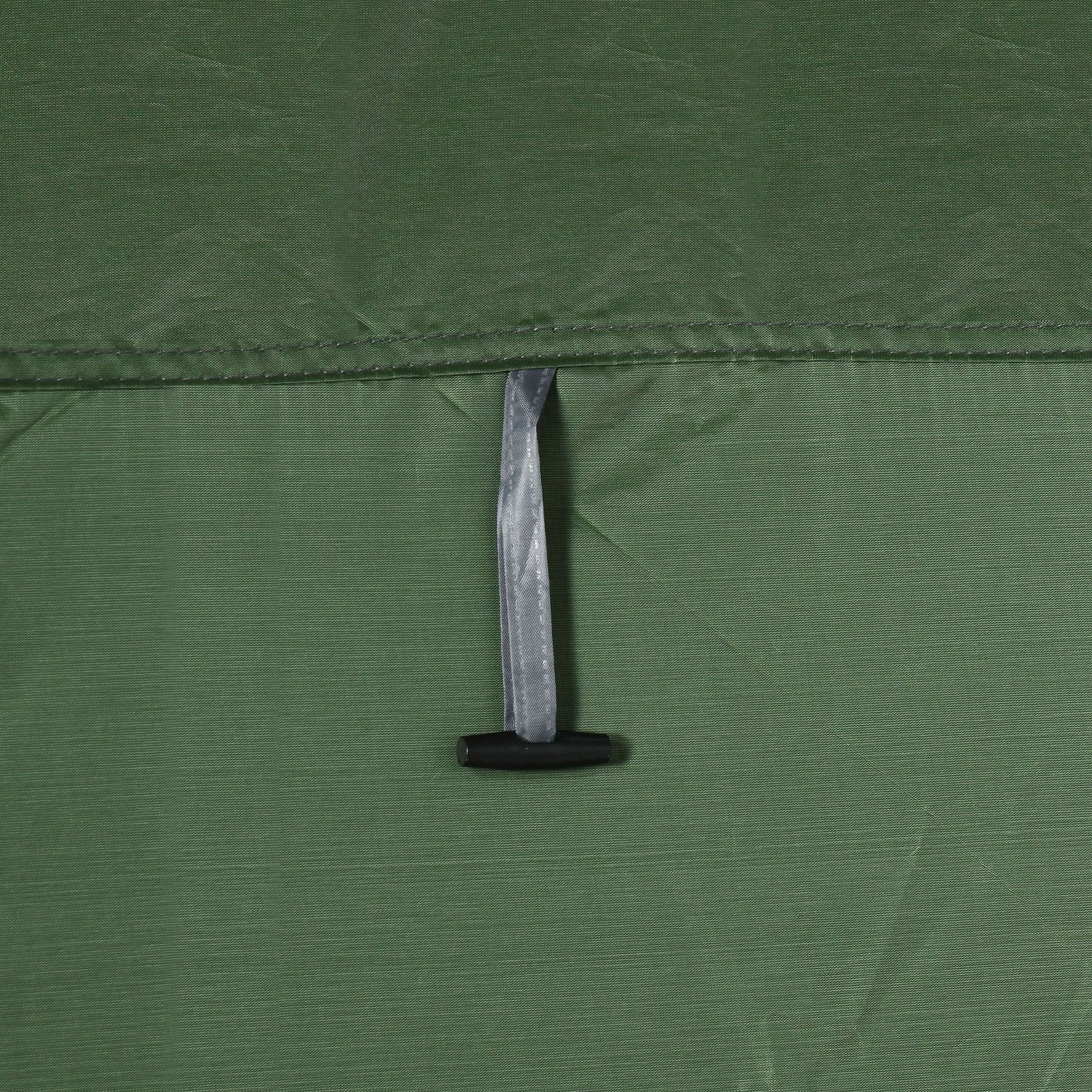 Camping and Beach Shower Tent with Zipper Door and Transport Bag, 126x124x189 cm, Dark Green