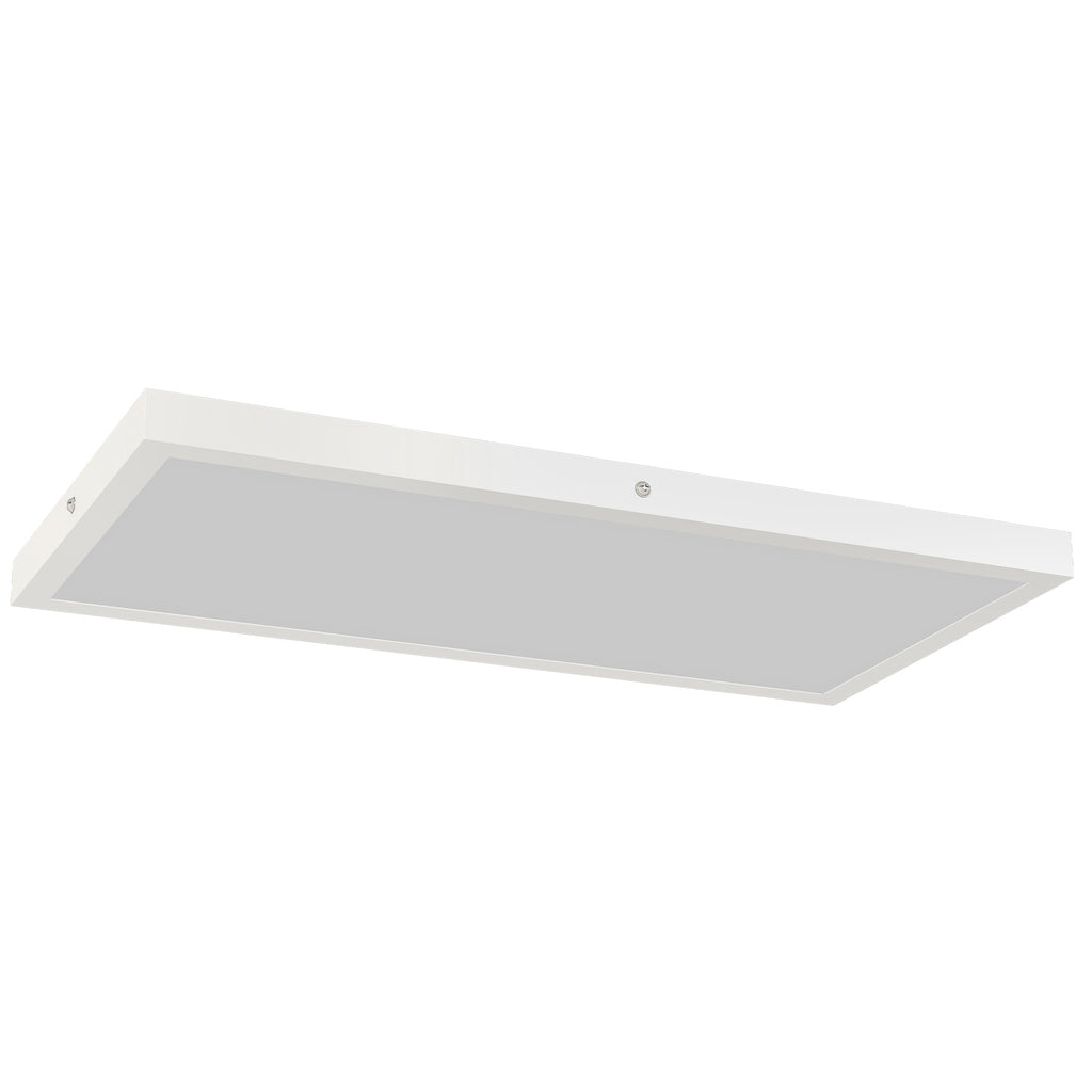 HOMCOM Set of 2 Slim and Minimal LED Ceiling Lights with Adjustable Color, in Steel and Plastic, 60x30x3.7 cm, White