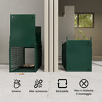 Small Live Animal Trap Cage with Double Door and Handle, 80x25x30cm, Dark Green