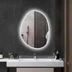 LED Illuminated Bathroom Mirror with Adjustable Color and Temperature, Tempered Glass, 70x5x50 cm, Silver