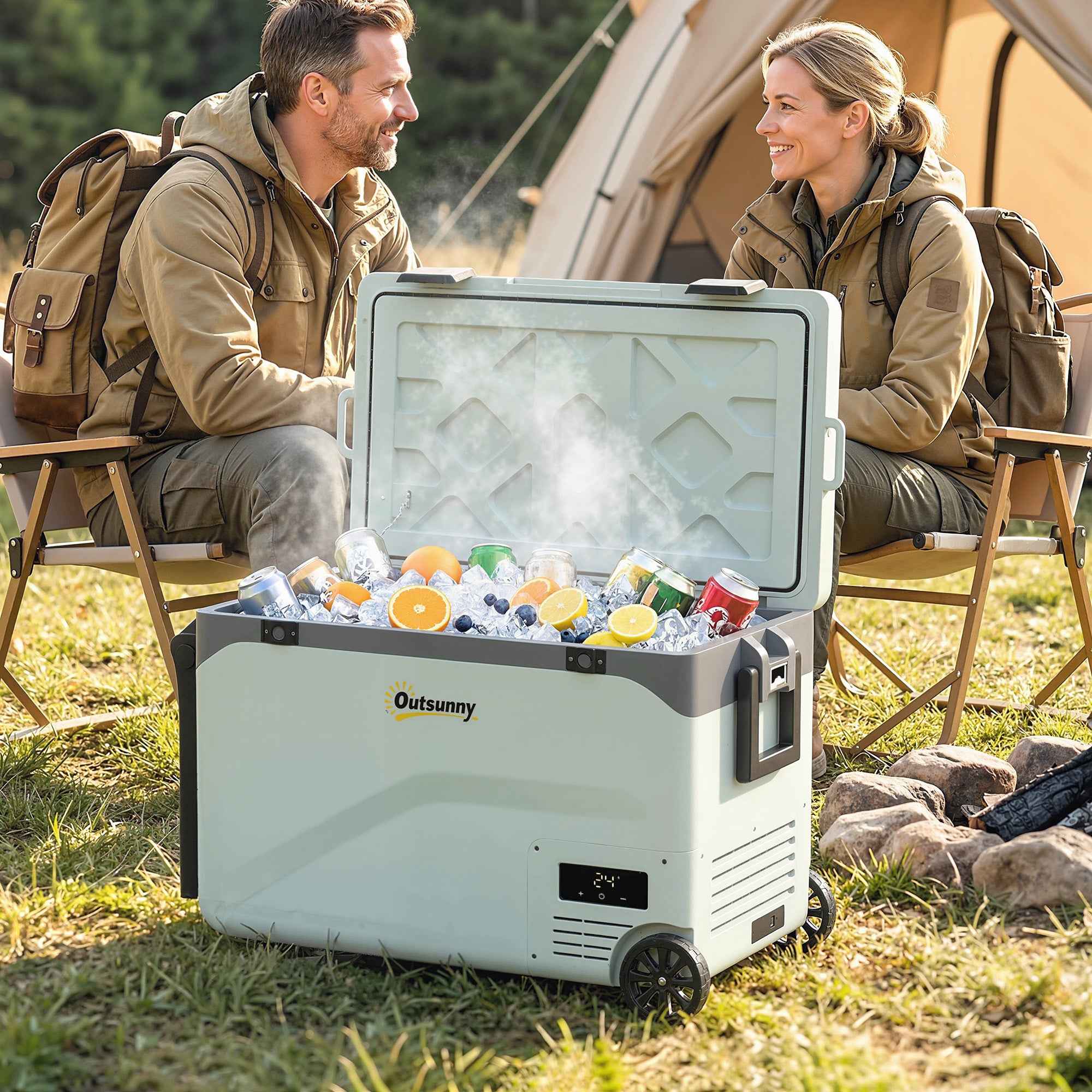 Outsunny 42.5L Portable Compressor Refrigerator with App Control, -20? to 20?