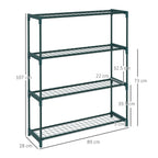 4-Tier Indoor/Outdoor Steel Plant Stand, 89x28x107cm, Green