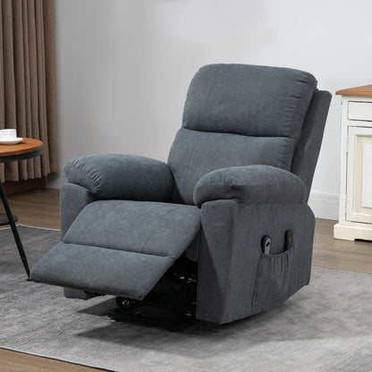 Lifting Armchair Reclining up to 135° with 8 Massage Points, Remote Control and Footrest 89x99x103 cm, Grey