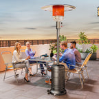 Outdoor Heater with Automatic Shut-Off and Wheels, 82x82x223 cm, Dark Brown