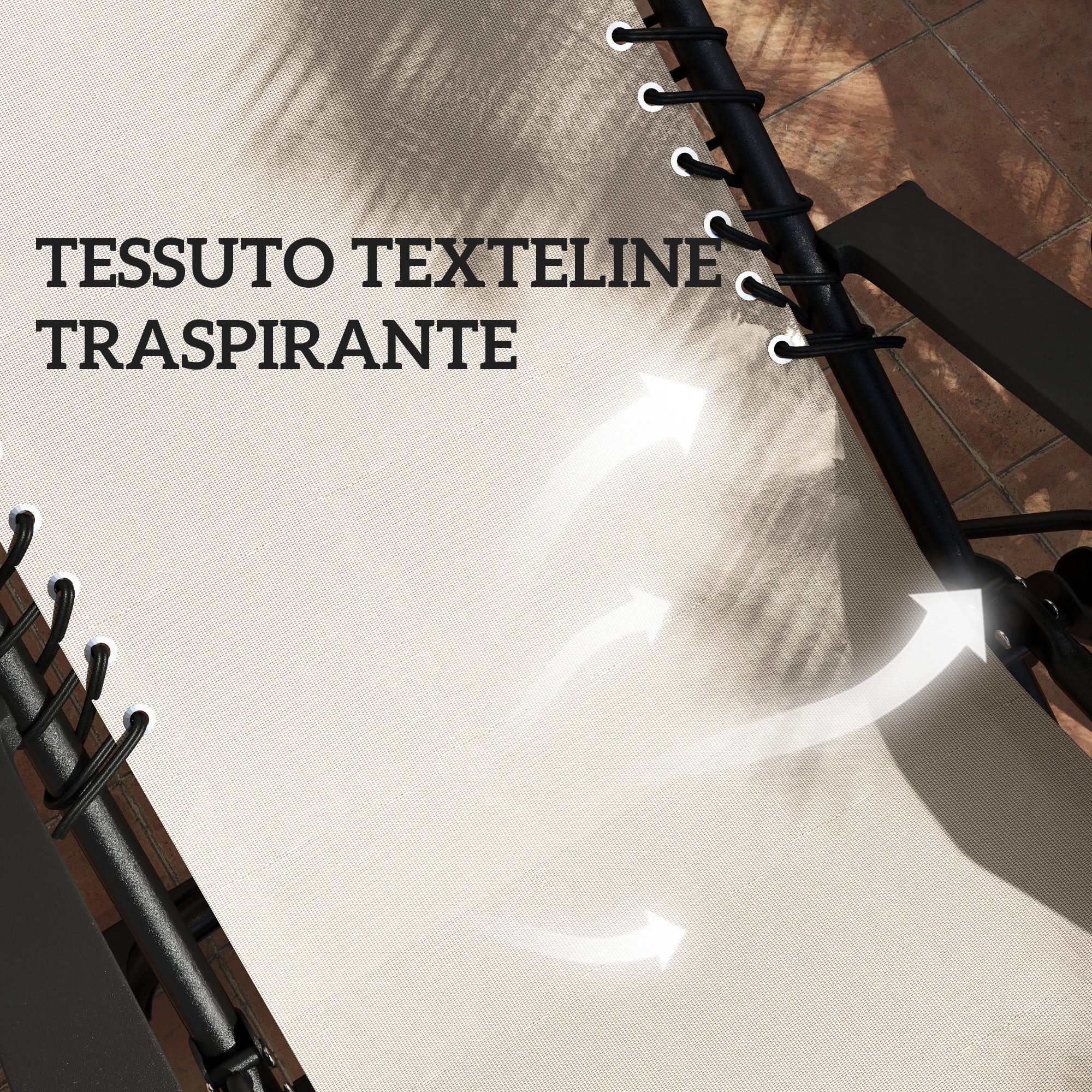 Set of 2 Folding Zero Gravity Deck Chairs with Adjustable Backrest and Table, Beige