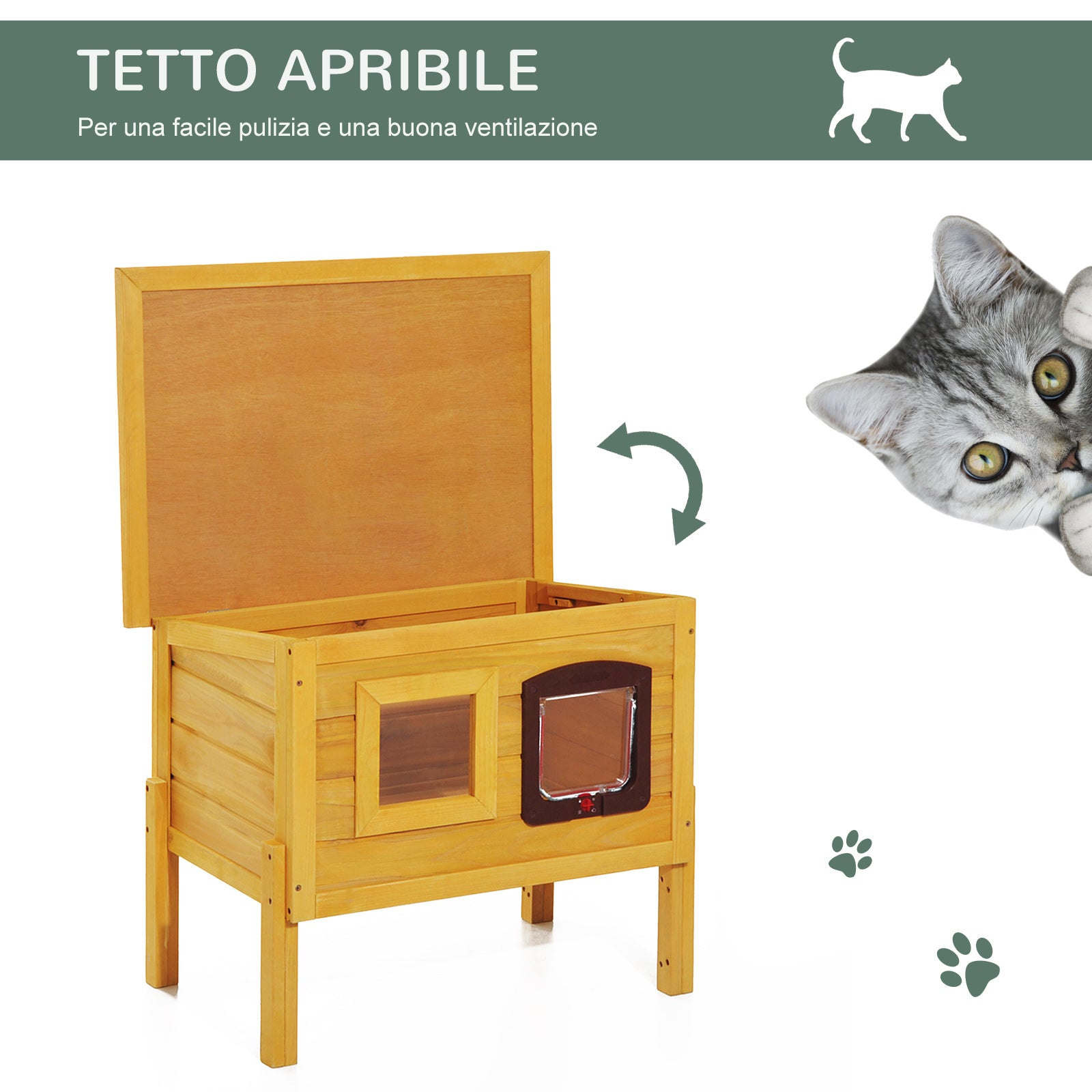 PawHut Kennel House for Pets in Fir Wood 70 x 51.5 x 60cm - Borgè