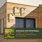 Set of 3 Outdoor Fir Wood Bat Houses, 25x6x37.5 cm, Natural Wood