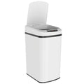 HOMCOM 12L Infrared Waste Bin with Removable Bucket, Stainless Steel, ABS and PP, 28x22x41 cm, White