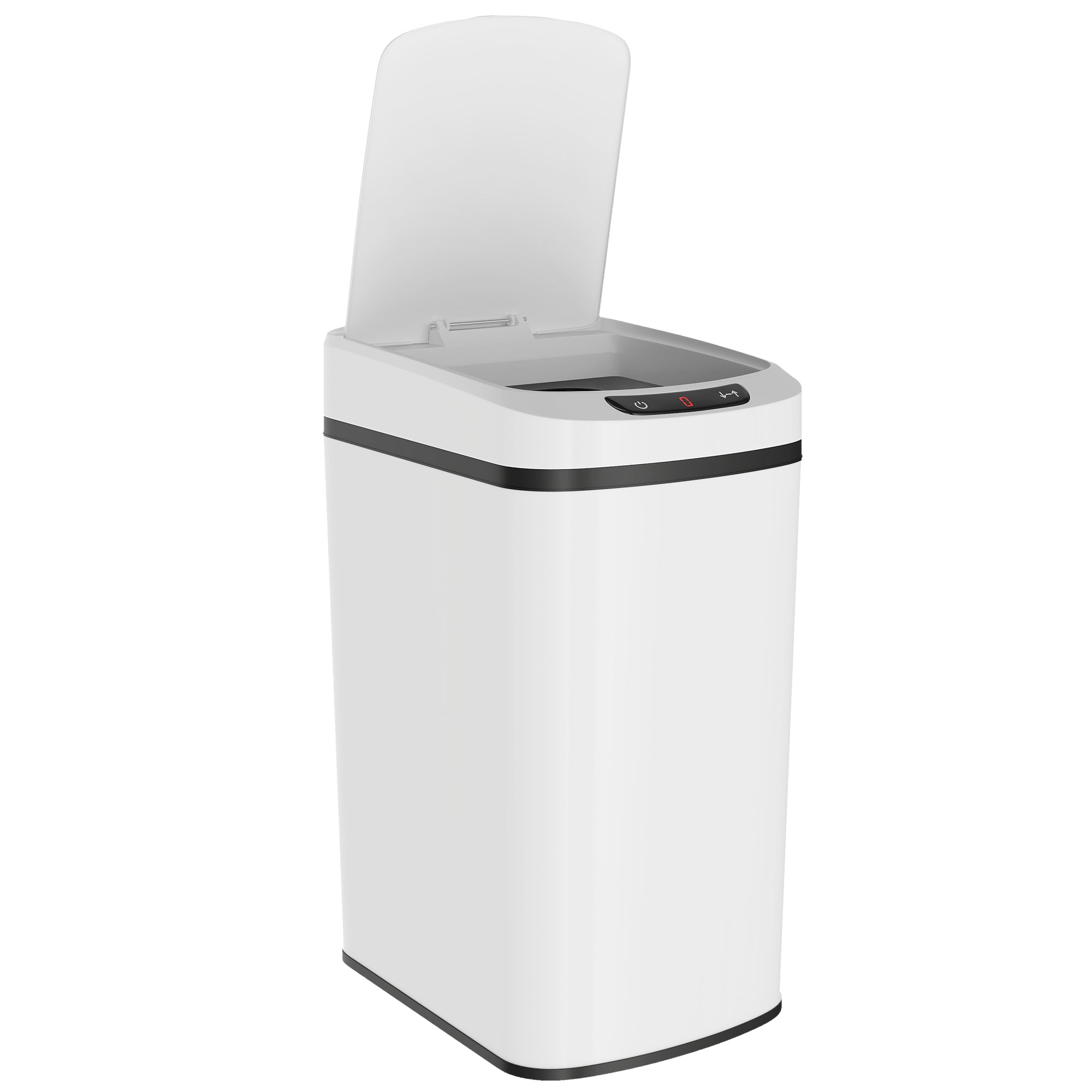 HOMCOM 12L Infrared Waste Bin with Removable Bucket, Stainless Steel, ABS and PP, 28x22x41 cm, White