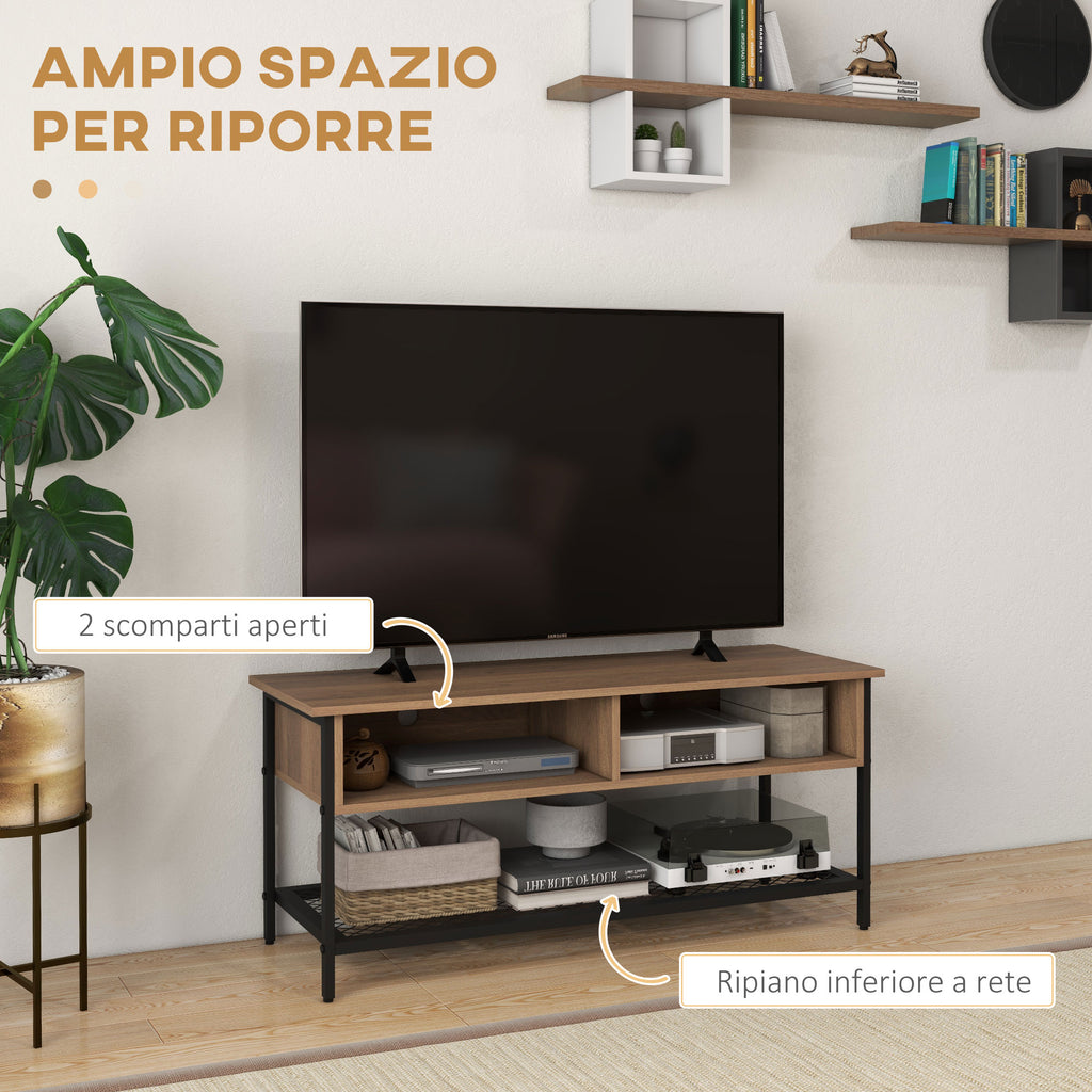 Homcom Mobile TV for 48 "industrial style in wood and steel, 110x40x48cm, brown and black - Borgè