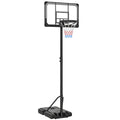 SPORTNOW 6-Height Adjustable Basketball Hoop with Fillable Base and Wheels, Made of PE, Steel and Polyester, Black