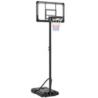 SPORTNOW 6-Height Adjustable Basketball Hoop with Fillable Base and Wheels, Made of PE, Steel and Polyester, Black