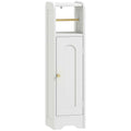 HOMCOM Wooden Toilet Paper Holder Cabinet with Adjustable Internal Shelf, 21x20x79 cm, White