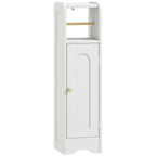 HOMCOM Wooden Toilet Paper Holder Cabinet with Adjustable Internal Shelf, 21x20x79 cm, White