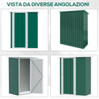 Green Garden Steel Tool Shed 142x84x189cm - Borge' Group Limited